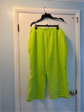 Lightweight Lime Green Casual Pants